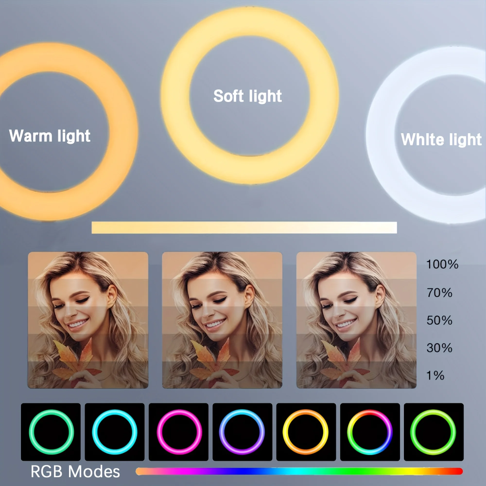 Zomei 12" RGB Ring Light w/63" Tripod & Phone Holder - Dimmable LED for Live Stream/TikTok/Zoom/Vlog (valentines day)