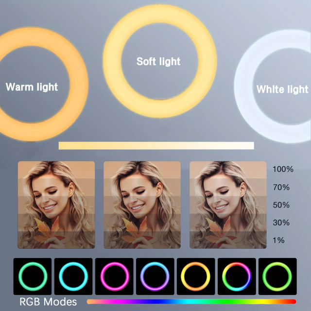 Zomei 12" RGB Ring Light w/63" Tripod & Phone Holder - Dimmable LED for Live Stream/TikTok/Zoom/Vlog (valentines day)