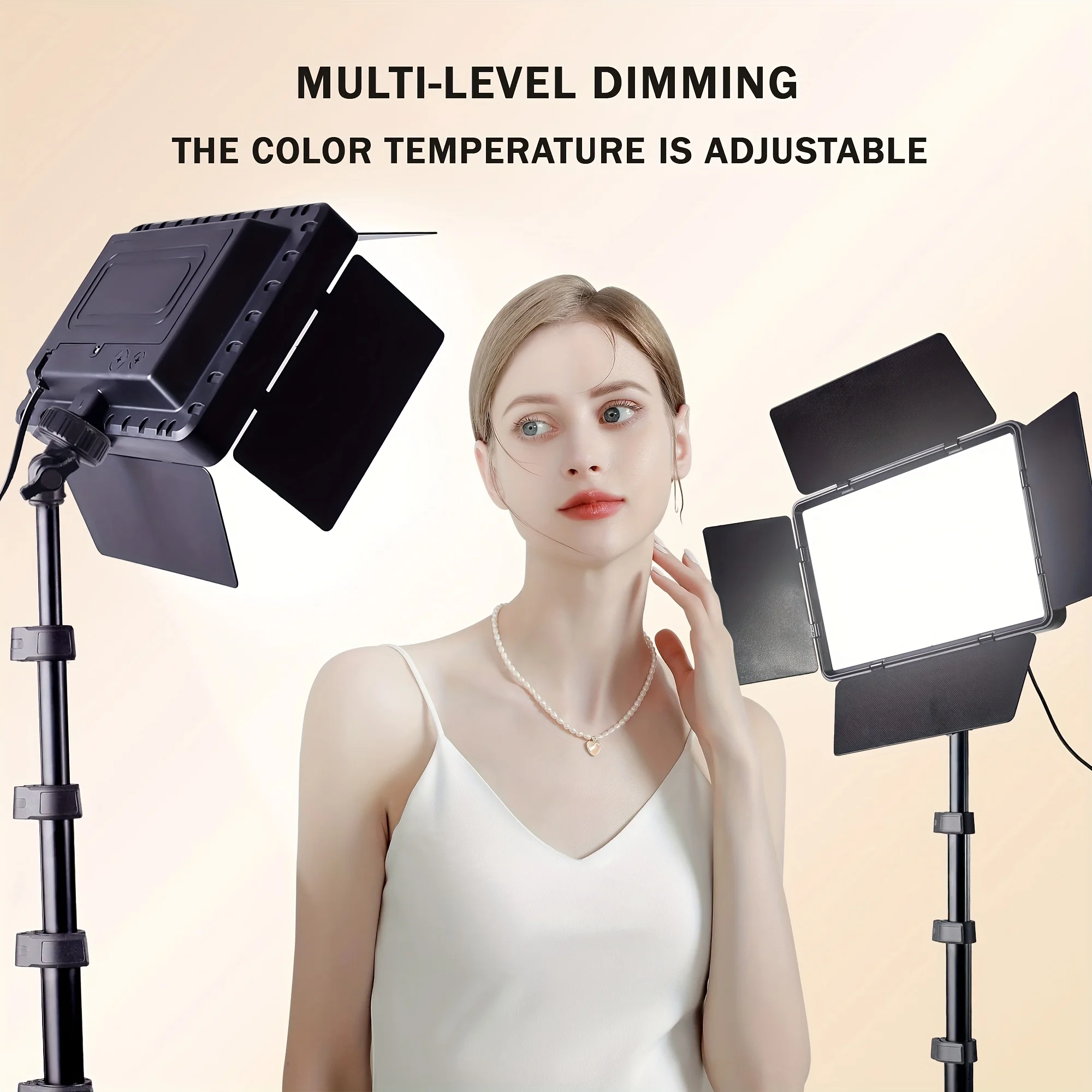 ZOMEI LED Video Light Stand Kit: 2800k-6500K CRI 96+ Dimmable Light with Phone Clip and Barn Door With 63inch/1.6m light stand for studio photography Shooting