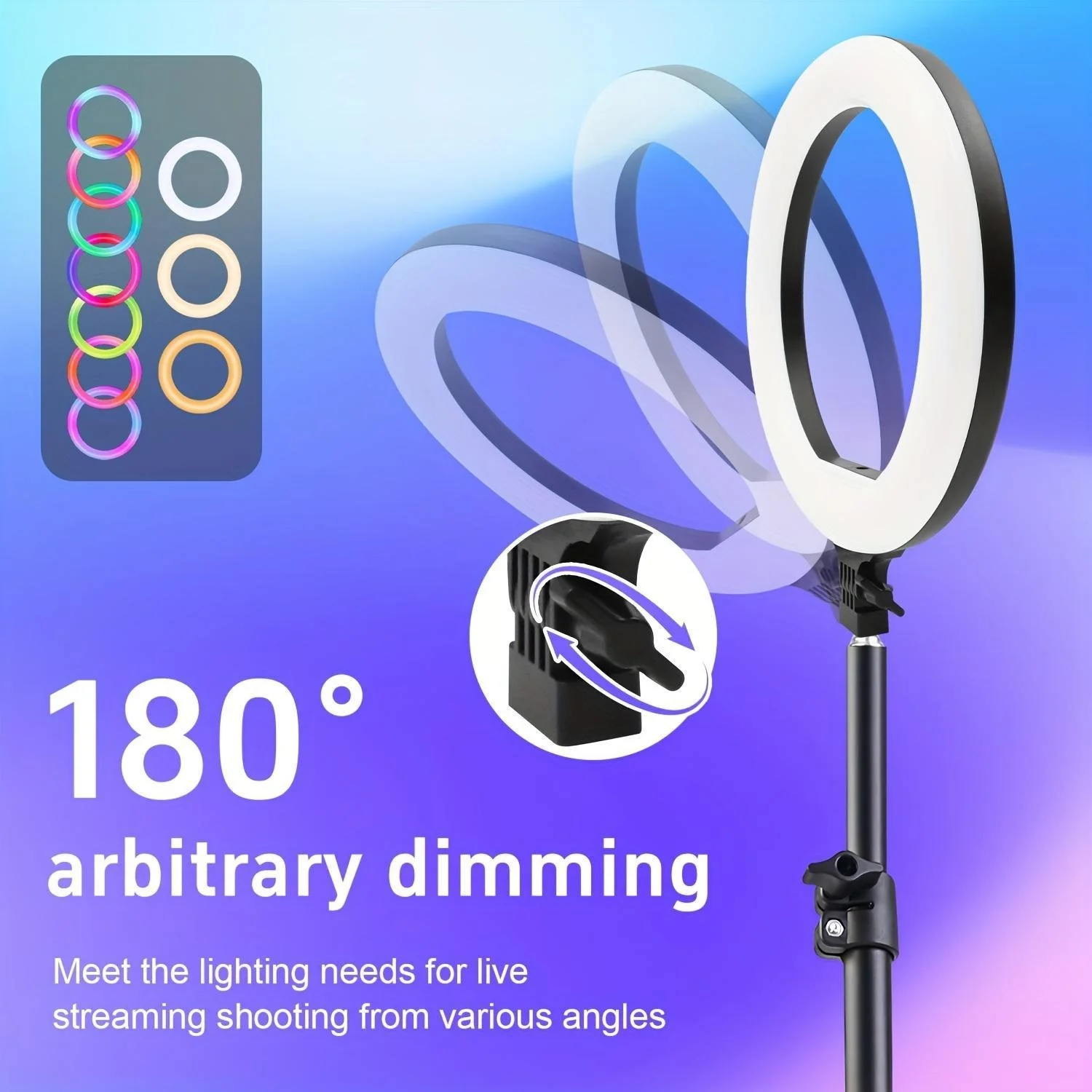 10" Professional Ring Light with Adjustable Tripod & Phone Holder – Retractable Color Temp, Perfect for Live Streams/YouTube/TikTok, Ideal Christmas Gift