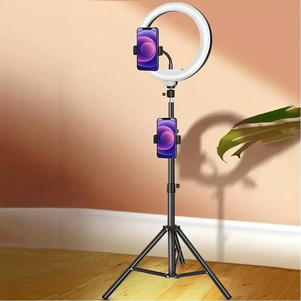 12" LED Ring Light Kit - 3 Lighting Modes + 43.3" Tripod for Streaming/Makeup/YouTube (With Phone Holder)