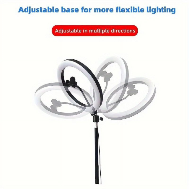 10in Ring Light Tripod Stand (63in) W/Phone Holder - 3 Color Modes, USB Powered, Adjustable for Live/Photography/Video Calls