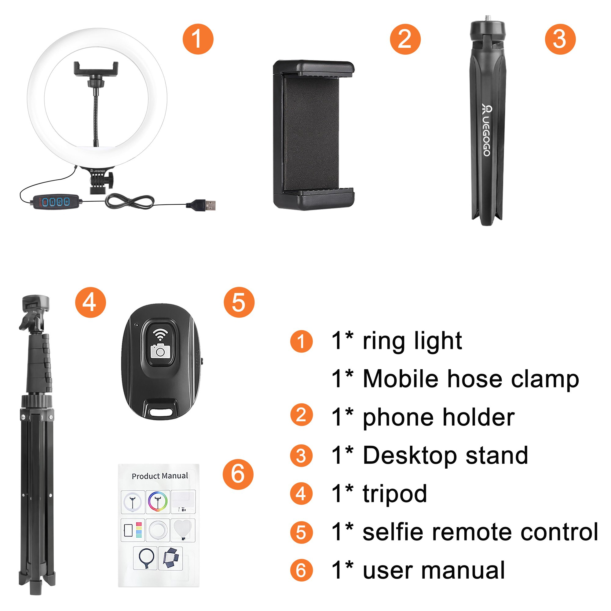 Pro Glow Studio: 10" Ring Light + 63" Tripod & Phone Grip | 3-Color 10-Level for Stream/Vlog