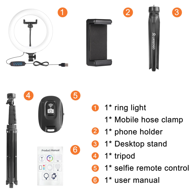 Pro Glow Studio: 10" Ring Light + 63" Tripod & Phone Grip | 3-Color 10-Level for Stream/Vlog