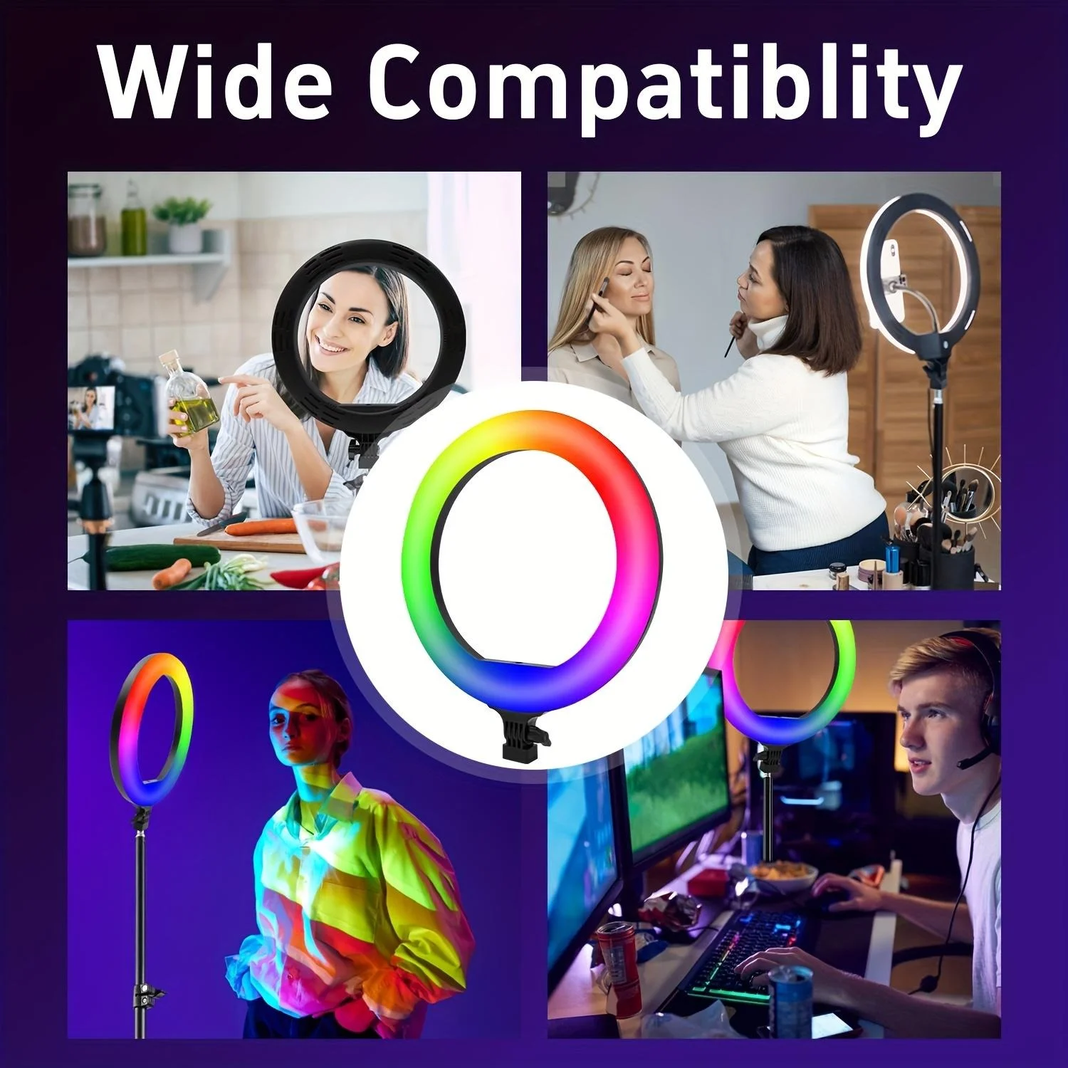 10" Professional Ring Light with Adjustable Tripod & Phone Holder – Retractable Color Temp, Perfect for Live Streams/YouTube/TikTok, Ideal Christmas Gift