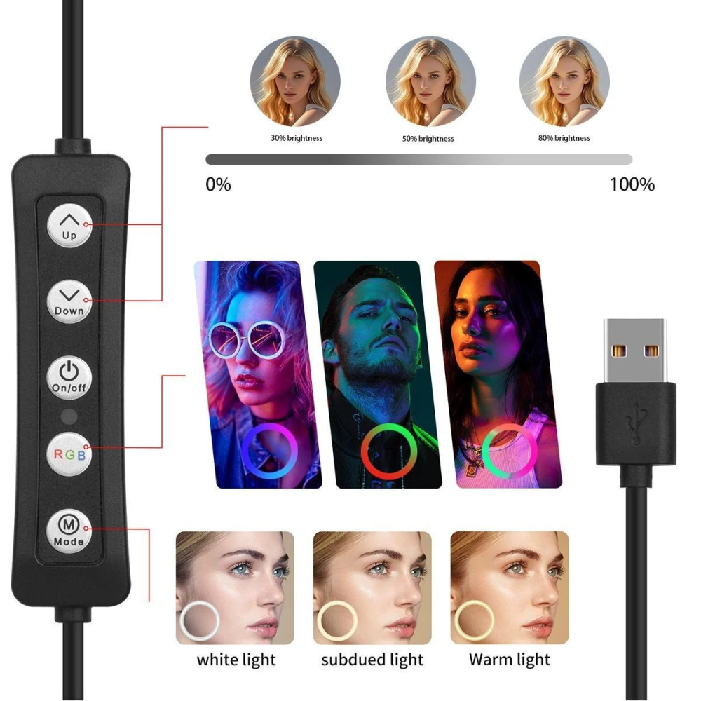 10" Professional Ring Light with Adjustable Tripod & Phone Holder – Retractable Color Temp, Perfect for Live Streams/YouTube/TikTok, Ideal Christmas Gift