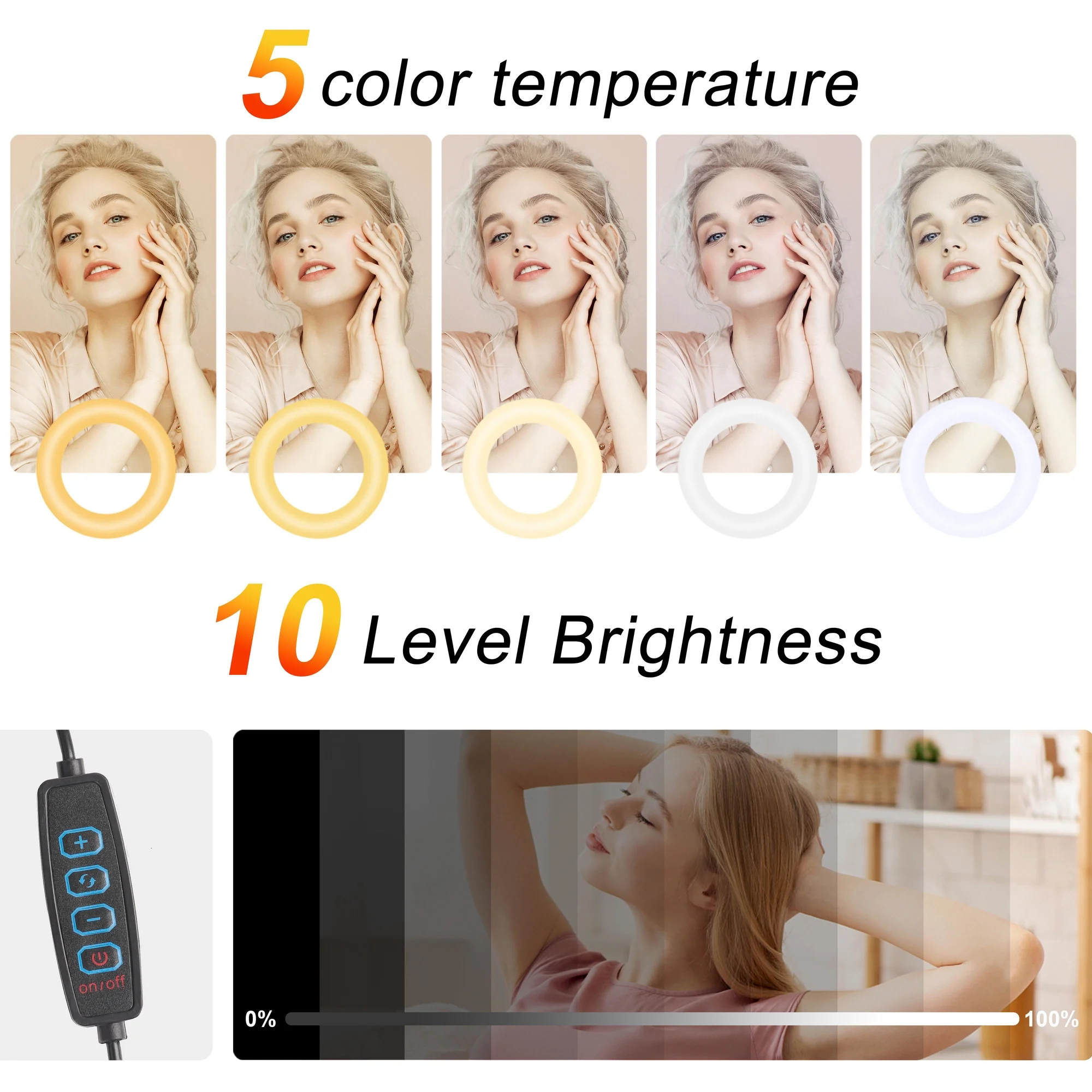 Pro Glow Studio: 10" Ring Light + 63" Tripod & Phone Grip | 3-Color 10-Level for Stream/Vlog