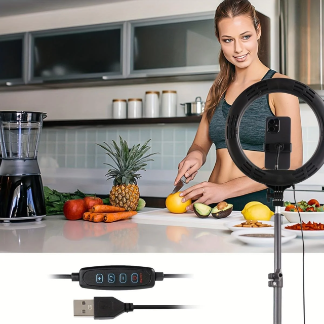 10" ring light With 43.3" tripod & phone holder - perfect for videos, makeup & content creation (YouTube/TikTok/Twitch)