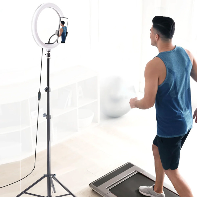 12" Selfie Ring Light with 74" Extendable Tripod, Phone Holder Control, Dimmable LED Light for Streaming, TikTok, Zoom, Vlogging - Create Pro Lighting Easily!