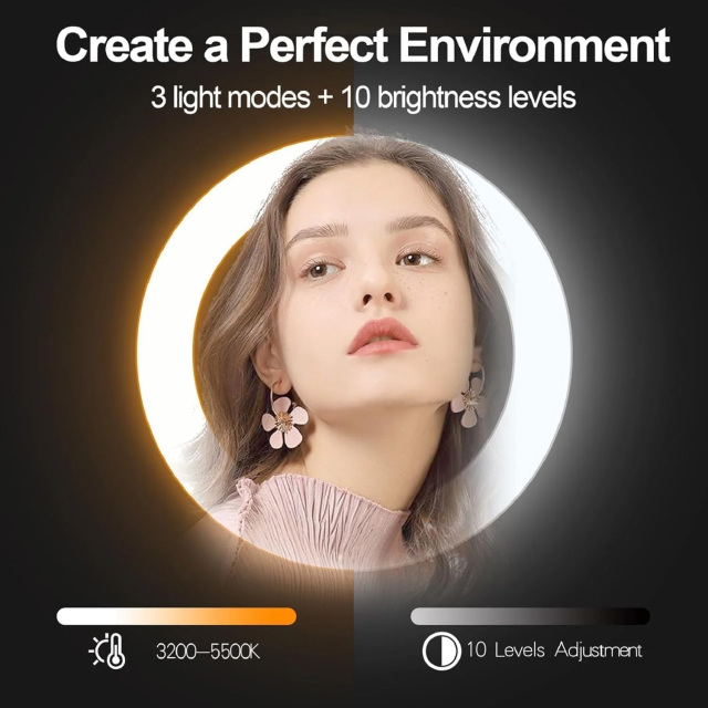 12" Selfie Ring Light with 74" Extendable Tripod, Phone Holder Control, Dimmable LED Light for Streaming, TikTok, Zoom, Vlogging - Create Pro Lighting Easily!
