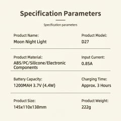 Astronaut Moon Night Light for Kids, Rechargeable Dimmable Touch Control, 3 Light Modes Eye-Caring Bedside Lamp, Space Theme Perfect Birthday Christmas Gift.