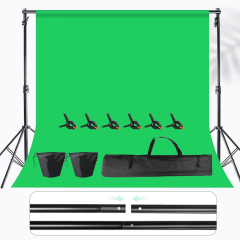 6.6x9.8ft Adjustable Photo Backdrop Stand Kit w/Carry Bag & 6 Clips - for Studio, Weddings, Parties, Baby Photography