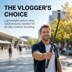 Auto Open Selfie Stick Tripod, 63-inch Extendable with Wireless Remote, 360° Rotation, Portable for Travel Vlog. Compatible with iPhone Android