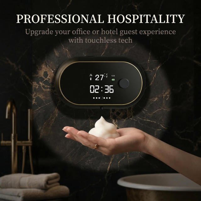 Touchless Smart Soap Dispenser, 500ML Rechargeable with Infrared Sensor, 3 Adjustable Soap Levels, LED Display. Wall Mountable for Bathroom Kitchen Office