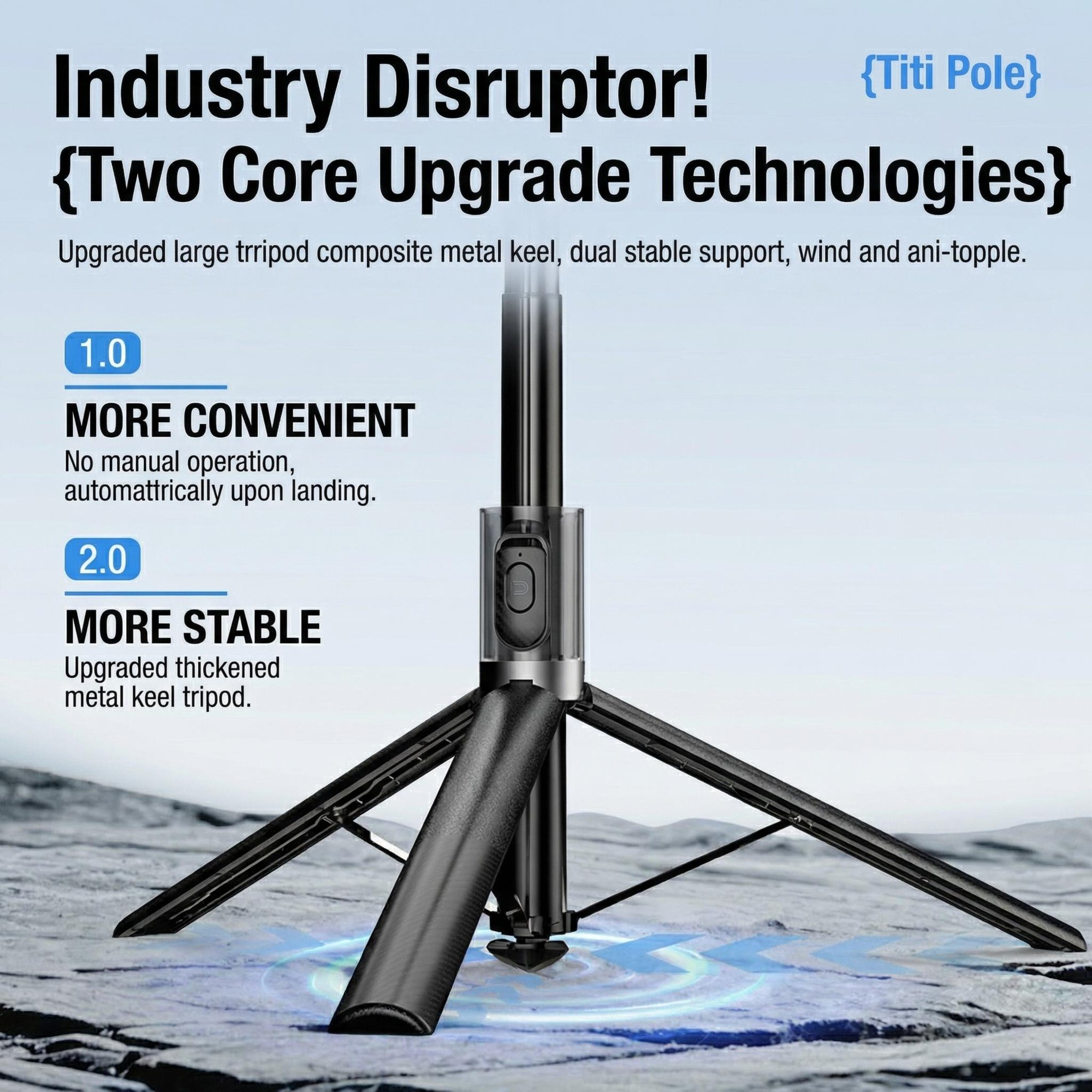 Auto Open Selfie Stick Tripod, 63-inch Extendable with Wireless Remote, 360° Rotation, Portable for Travel Vlog. Compatible with iPhone Android