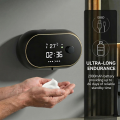 Touchless Smart Soap Dispenser, 500ML Rechargeable with Infrared Sensor, 3 Adjustable Soap Levels, LED Display. Wall Mountable for Bathroom Kitchen Office