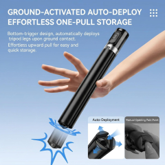 Auto Open Selfie Stick Tripod, 63-inch Extendable with Wireless Remote, 360° Rotation, Portable for Travel Vlog. Compatible with iPhone Android