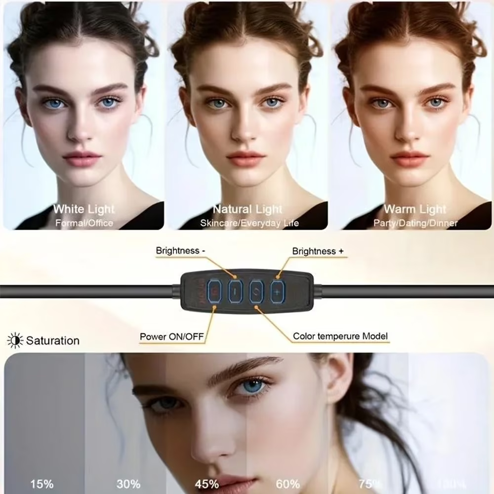 Zomei 10" Ring Light with 63" Adjustable Tripod & Phone Holder - Professional LED Lighting for YouTube, Streaming, Makeup