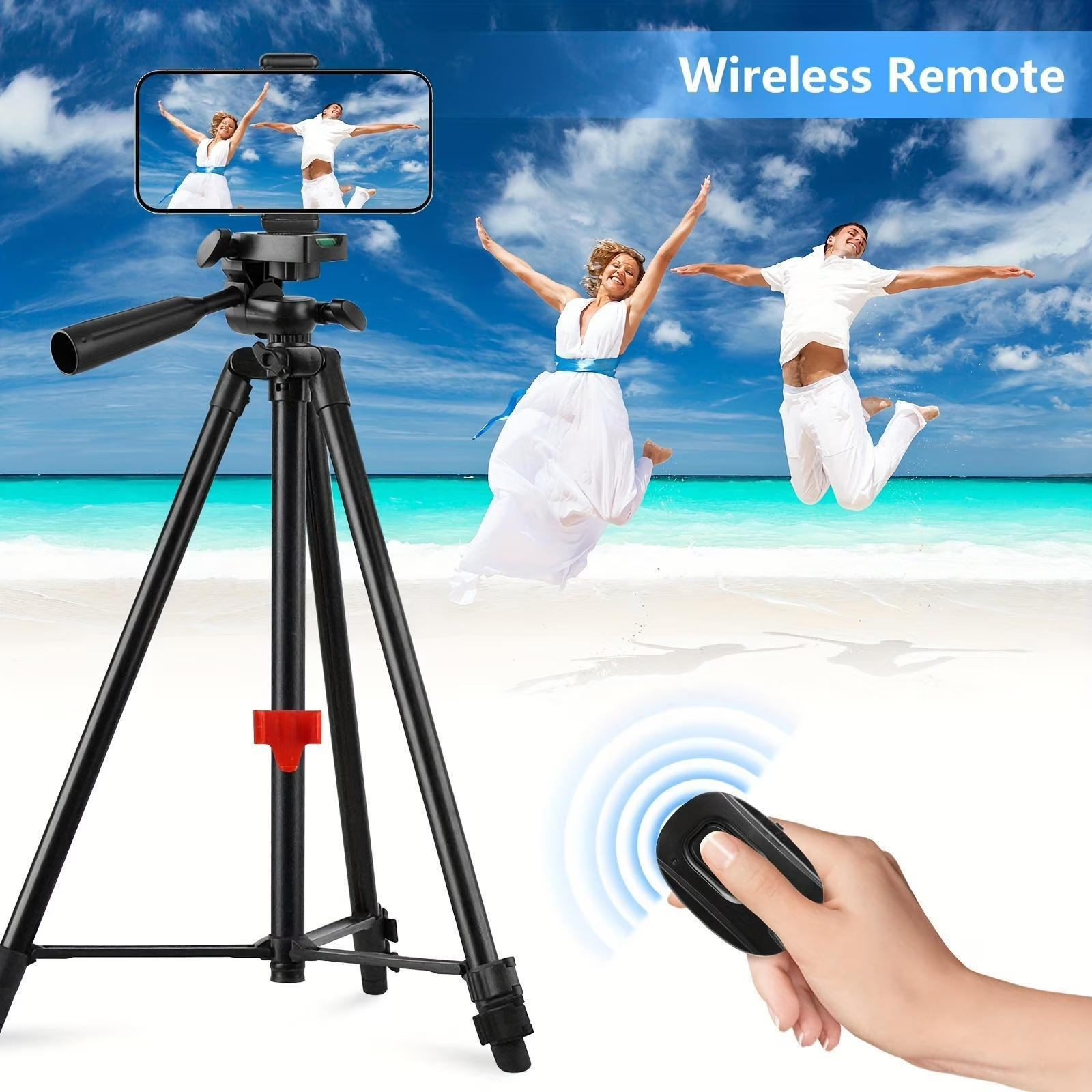 Professional 1.3M Tripod for TikTok/YouTube/Live Streams with Phone Clip & GoPro Mount, Adjustable Height Ideal for Travel, Outdoor Shooting & Smooth Filming