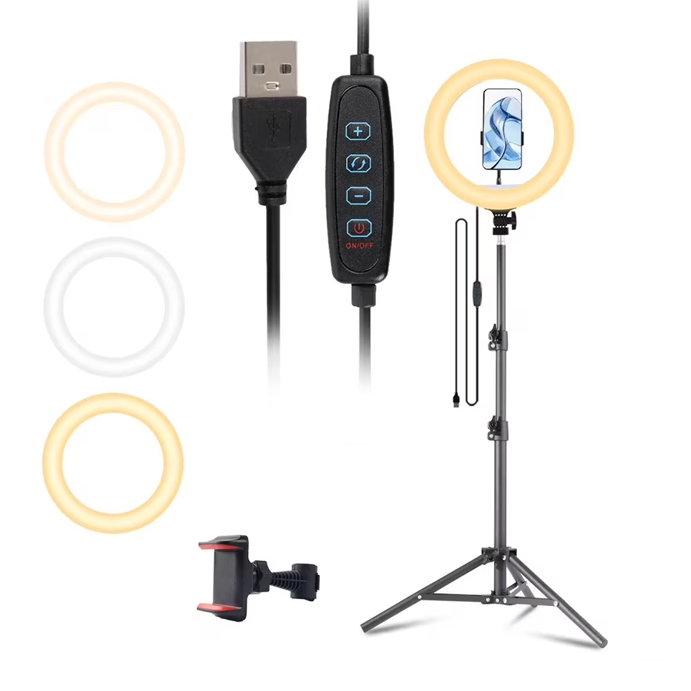 Zomei 10" Ring Light with 63" Adjustable Tripod & Phone Holder - Professional LED Lighting for YouTube, Streaming, Makeup