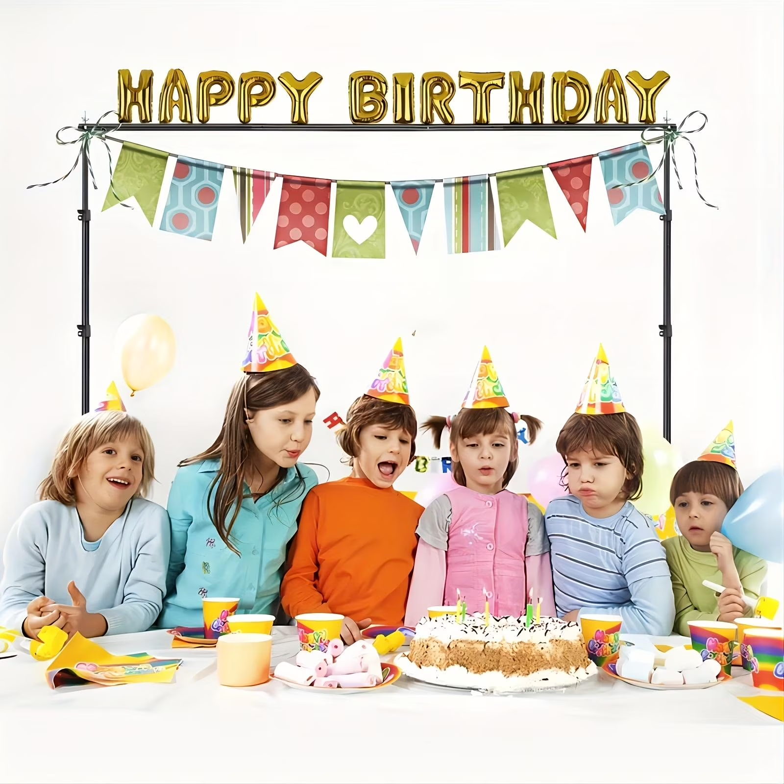 6.6x9.8ft Adjustable Photo Backdrop Stand Kit w/Carry Bag & 6 Clips - for Studio, Weddings, Parties, Baby Photography