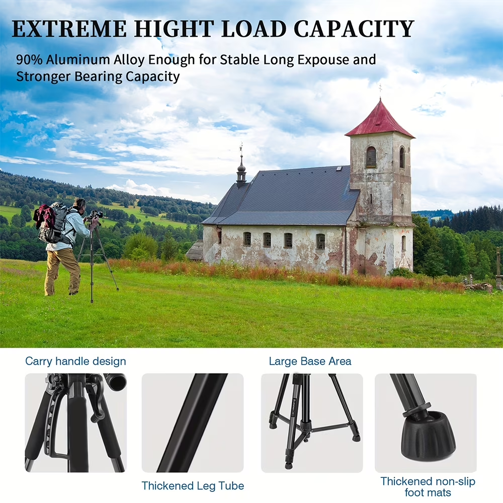 ZOMEI Camera Tripod, 360° Multi-Angle Shooting，Compatible with DSLR Cameras, Camcorders, Smartphones, Includes Carrying Bag