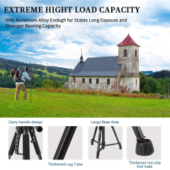ZOMEI Camera Tripod, 360° Multi-Angle Shooting，Compatible with DSLR Cameras, Camcorders, Smartphones, Includes Carrying Bag