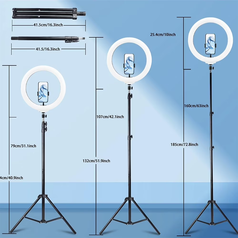 Zomei 10" Ring Light with 63" Adjustable Tripod & Phone Holder - Professional LED Lighting for YouTube, Streaming, Makeup