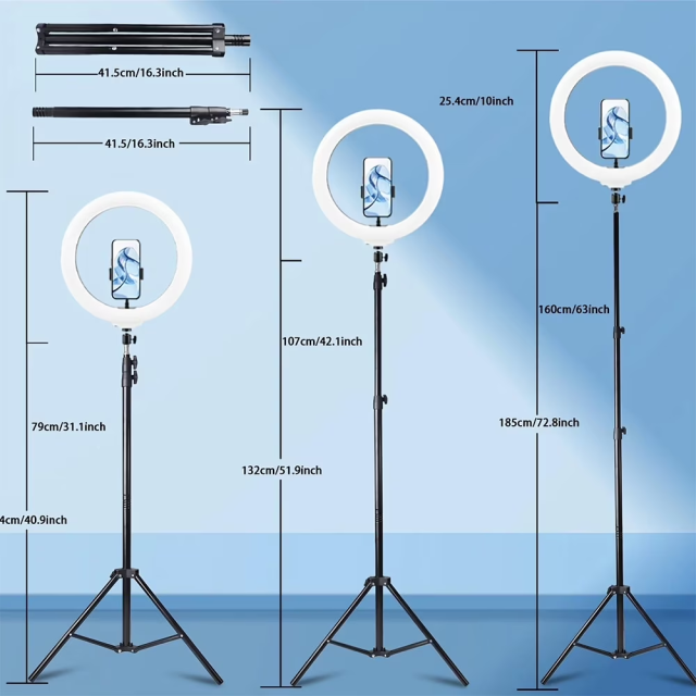 Zomei 10" Ring Light with 63" Adjustable Tripod & Phone Holder - Professional LED Lighting for YouTube, Streaming, Makeup