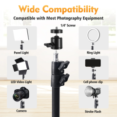 12" Ring Light with 63" Tripod Stand and Phone Holder Kit, Full-Screen Zoom Lighting for Video Recording, Makeup, Live Stream