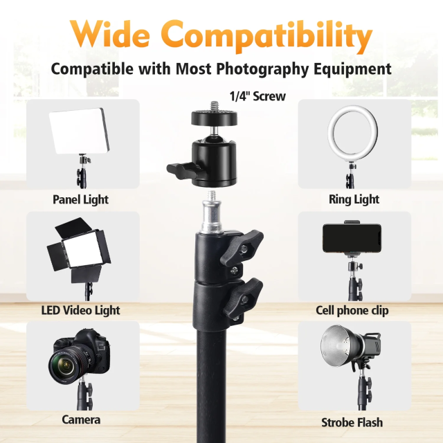 12" Ring Light with 63" Tripod Stand and Phone Holder Kit, Full-Screen Zoom Lighting for Video Recording, Makeup, Live Stream