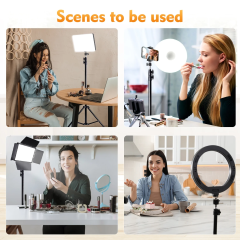 12" Ring Light with 63" Tripod Stand and Phone Holder Kit, Full-Screen Zoom Lighting for Video Recording, Makeup, Live Stream