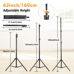 12" Ring Light with 63" Tripod Stand and Phone Holder Kit, Full-Screen Zoom Lighting for Video Recording, Makeup, Live Stream