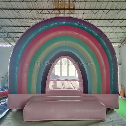 Rainbow Pink Inflatable Bounce House