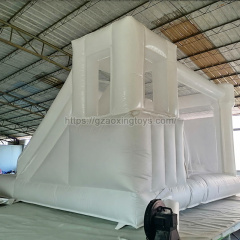 White Inflatable Bounce House With Slide And Ball Pit