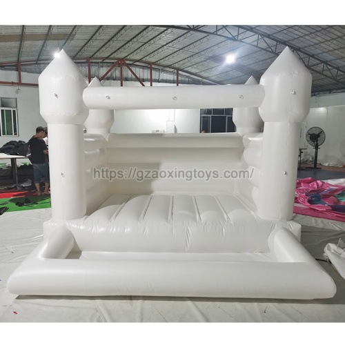 White Inflatable Bounce House With Ball Pit