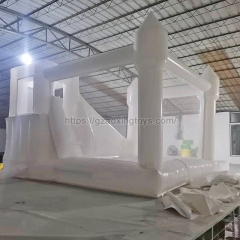 White Inflatable Bounce House With Slide And Ball Pit