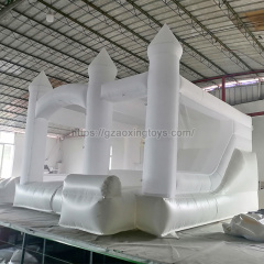 White Inflatable Bounce House With Slide