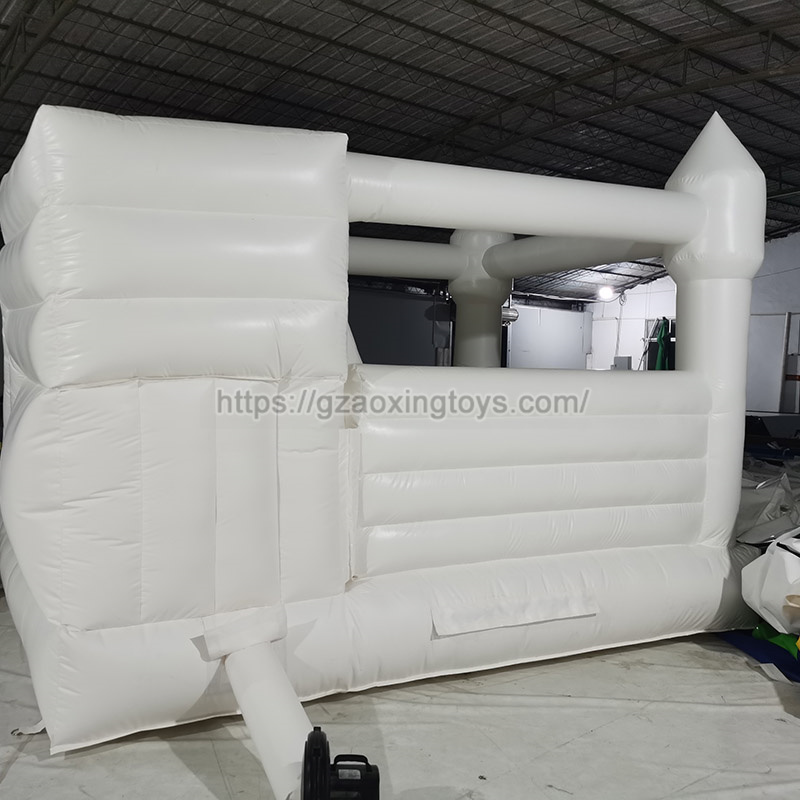 White Inflatable Bounce House With Slide And Ball Pit