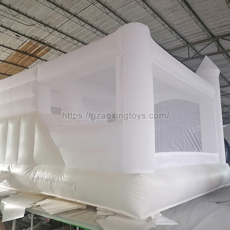 White Inflatable Bounce House With Slide