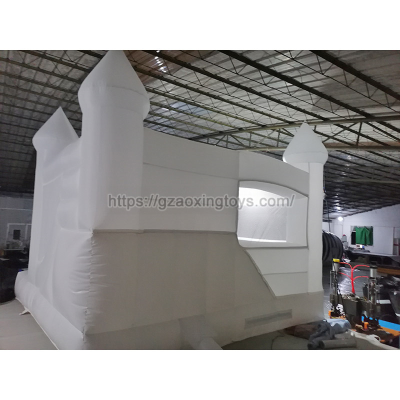 White Inflatable Bounce House With Slide