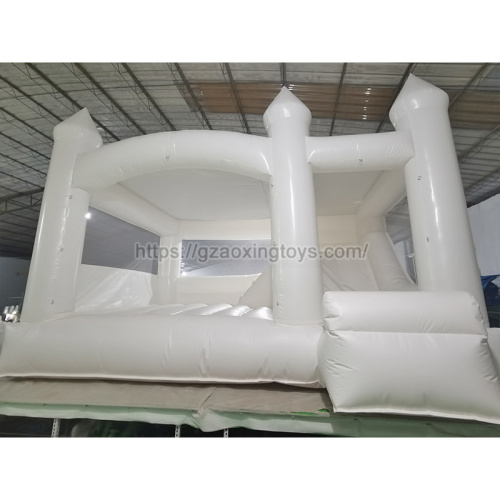 White Inflatable Bounce House With Slide