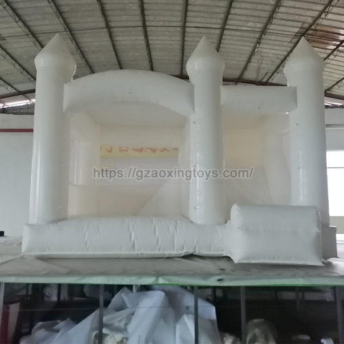 White Inflatable Bounce House With Slide
