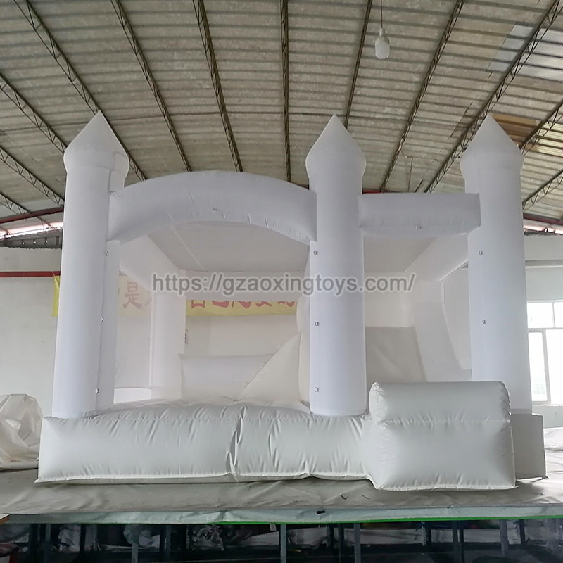 White Inflatable Bounce House With Slide