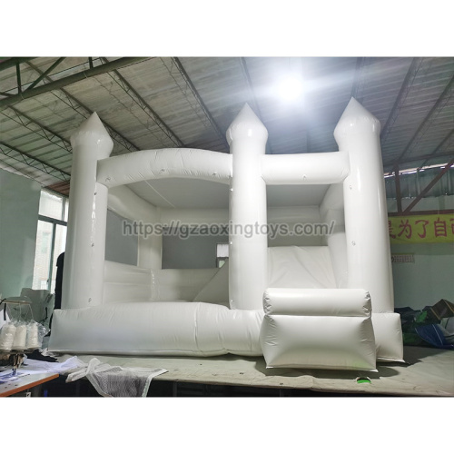 White Inflatable Bounce House With Slide