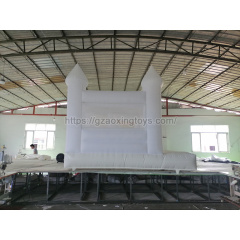 White Inflatable Bounce House With Slide