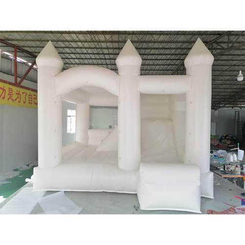 White Inflatable Bounce House With Slide