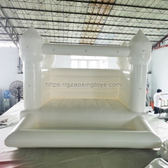 White Inflatable Bounce House With Ball Pit