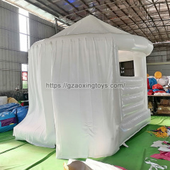 White Inflatable Bouncer House With Curtains