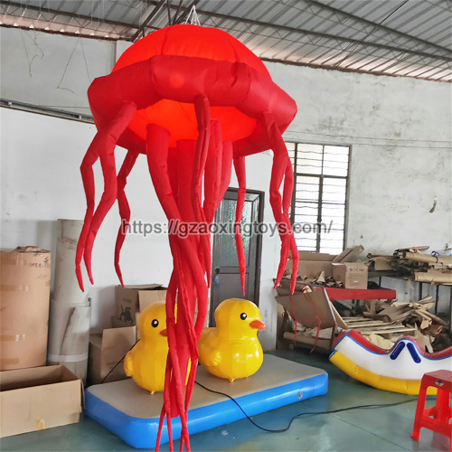 Red Inflatable Jellyfish With LED Light